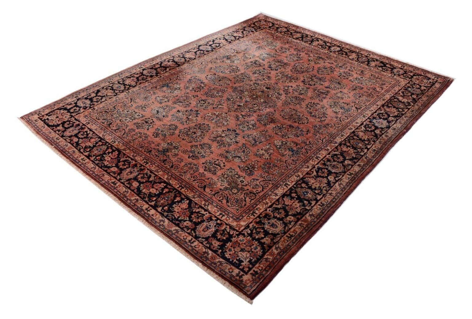 h1-handgeknupfter-antiker-perserteppich-sarough-im-amerikanischen-stil-373-x Persian Rug Sarouk 373 x 273 cm Wool Hand-knotted