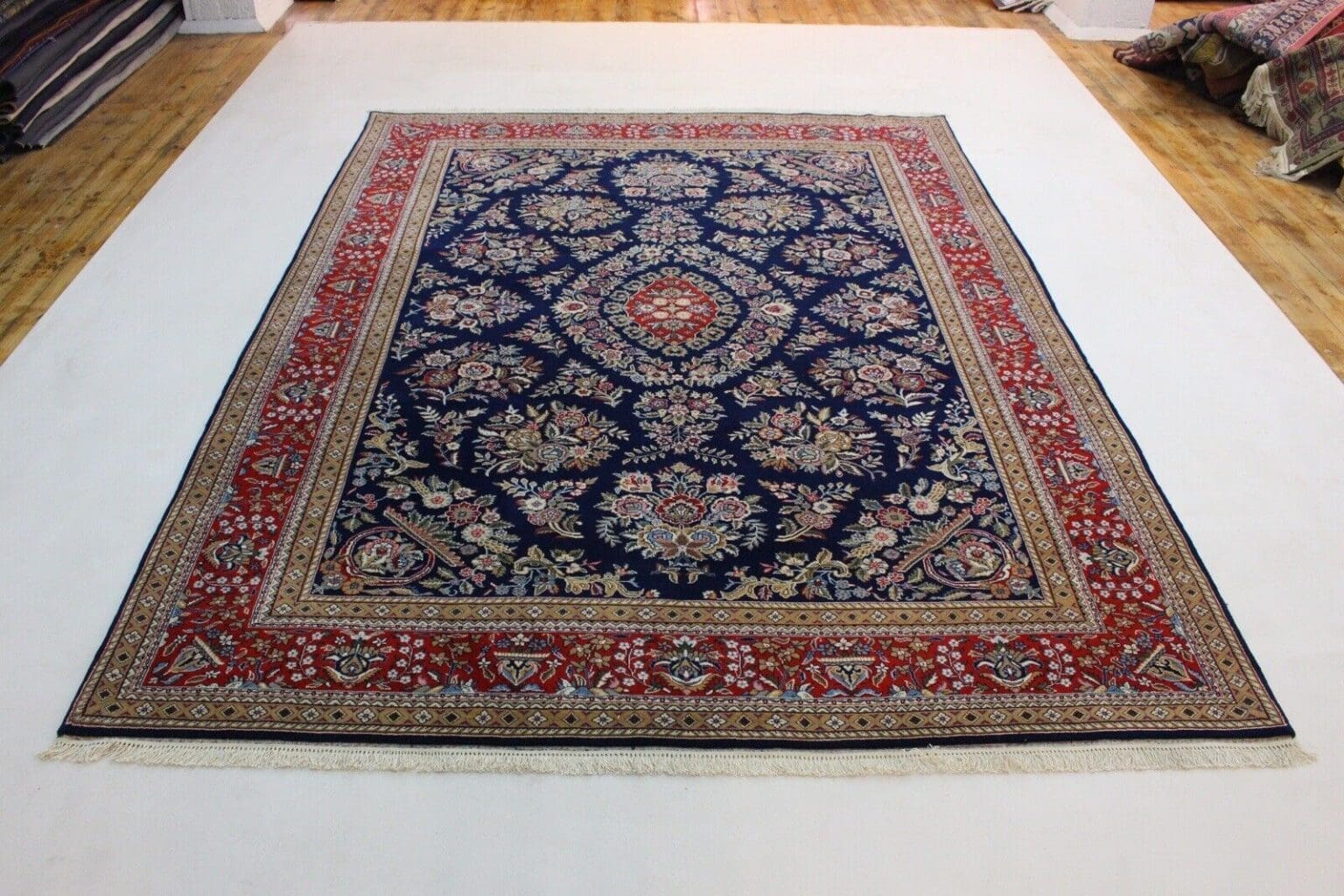 Oriental Rug Qom Design 350x250 cm Cork Wool Hand-knotted