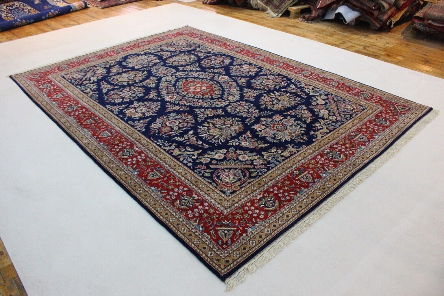 Oriental Rug Qom Design 350x250 cm Cork Wool Hand-knotted