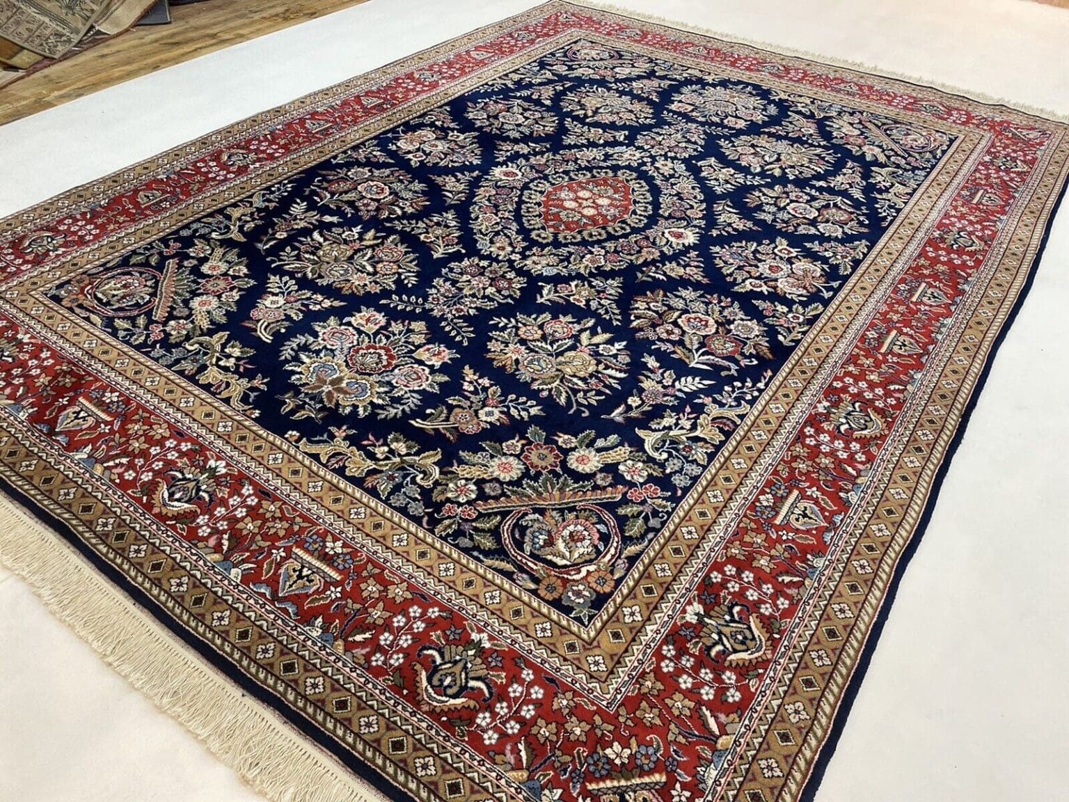 Oriental Rug Qom Design 350x250 cm Cork Wool Hand-knotted