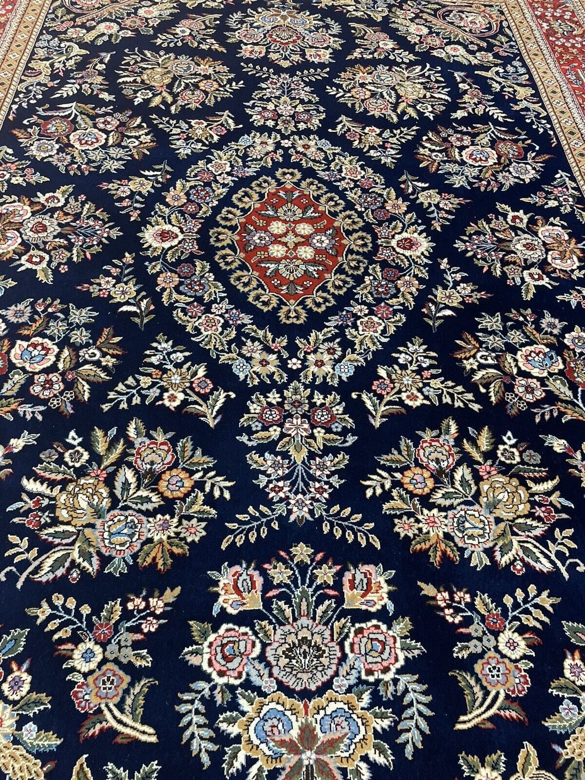 Oriental Rug Qom Design 350x250 cm Cork Wool Hand-knotted