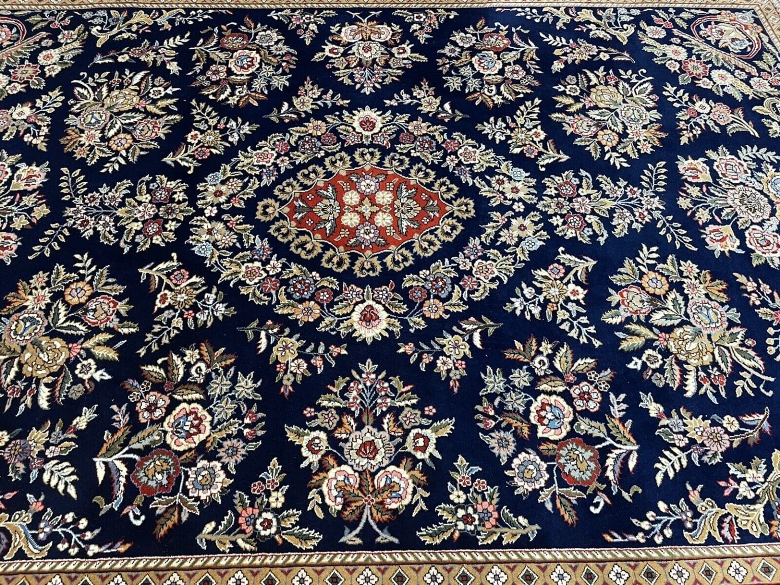 Oriental Rug Qom Design 350x250 cm Cork Wool Hand-knotted