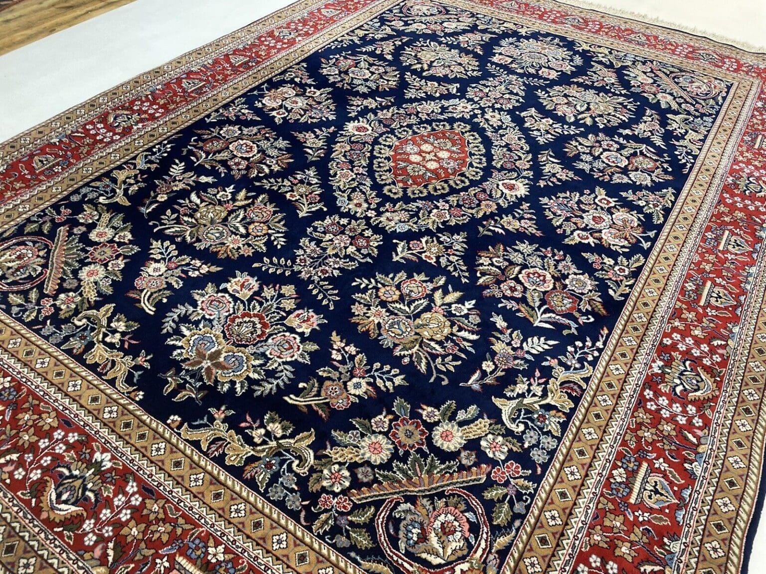 Oriental Rug Qom Design 350x250 cm Cork Wool Hand-knotted