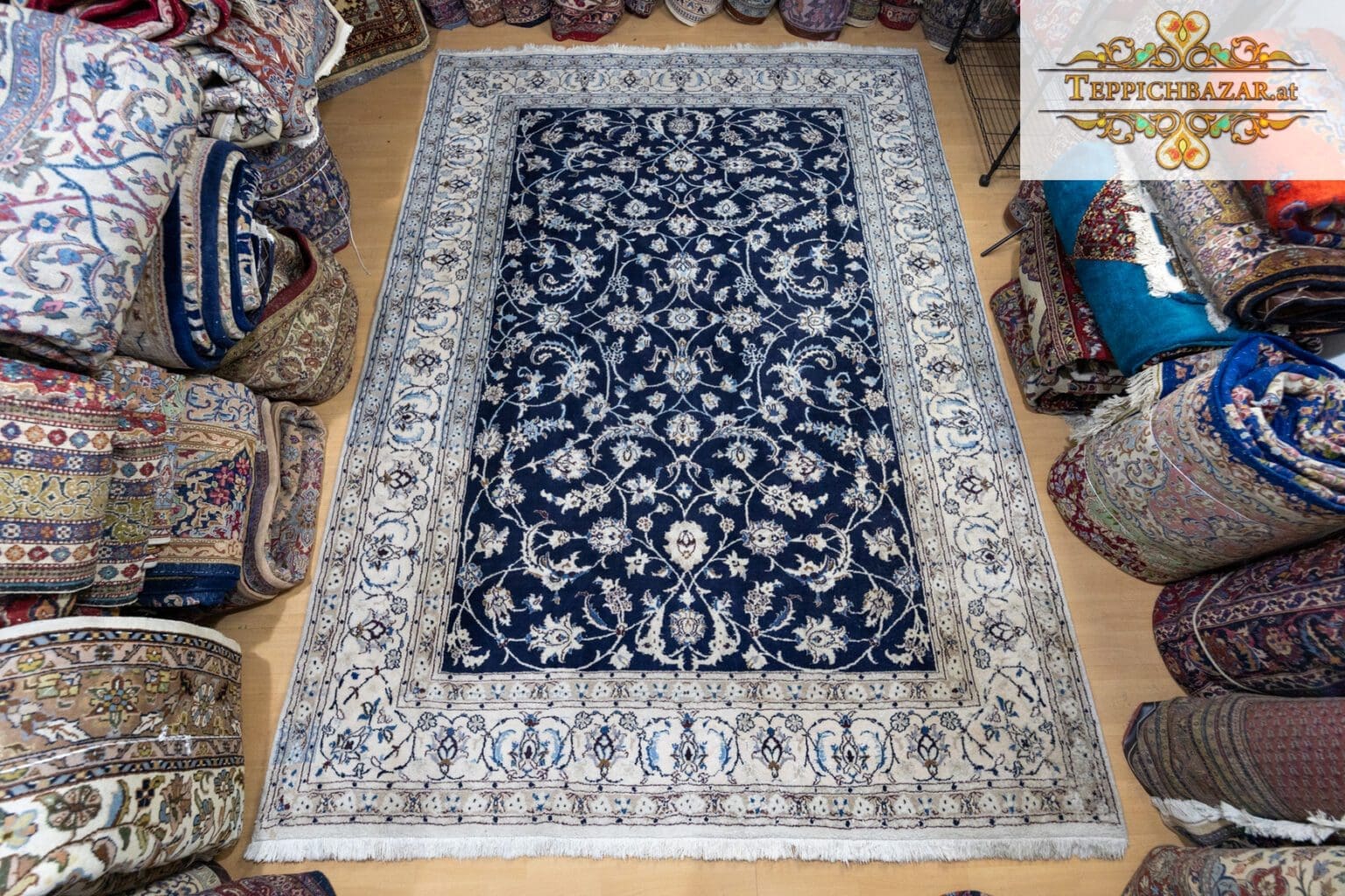 Persian Rug Nain 343 x 245 cm Wool Hand-knotted