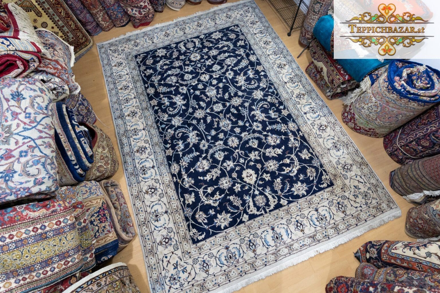 Persian Rug Nain 343 x 245 cm Wool Hand-knotted