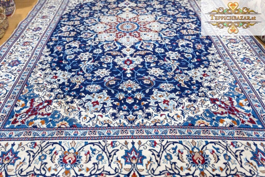 Persian Rug Nain 354x243cm Wool Silk Hand-knotted
