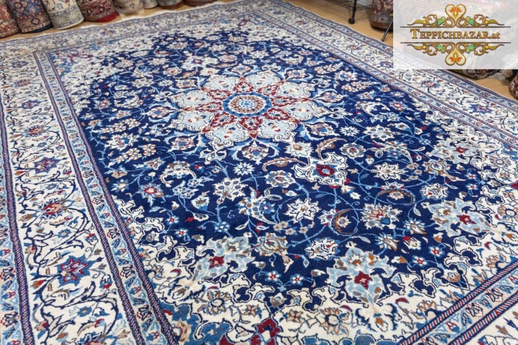 Persian Rug Nain 354x243cm Wool Silk Hand-knotted