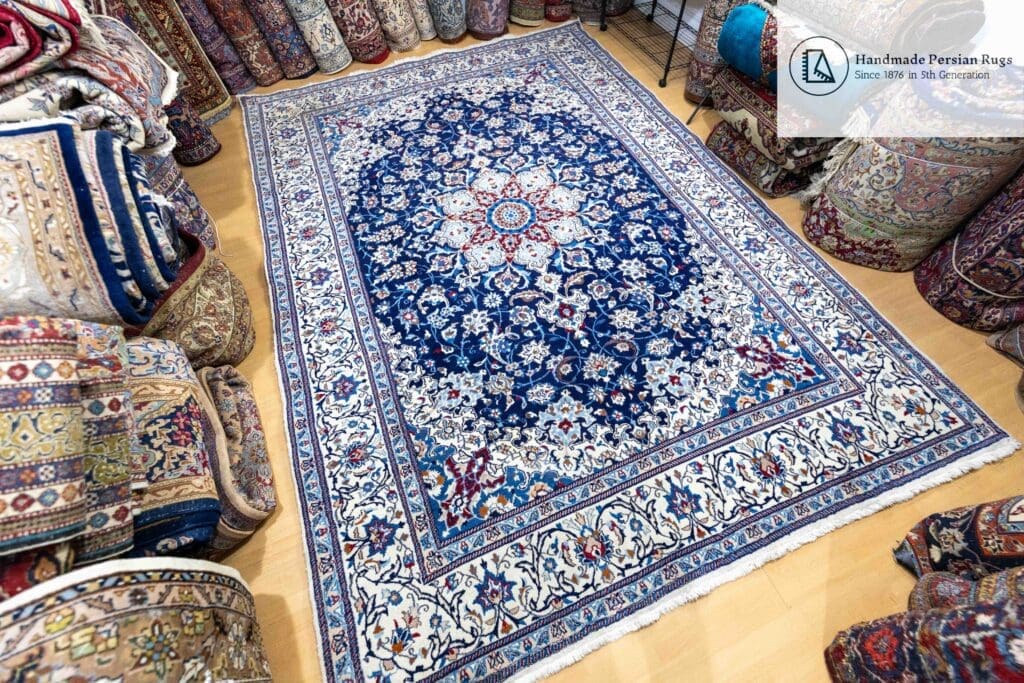 Persian Rug Nain 354x243cm Wool Silk Hand-knotted