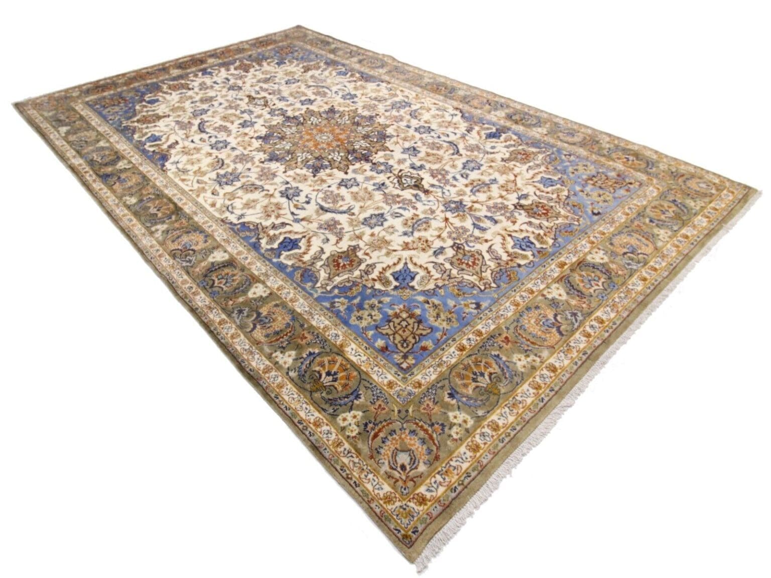 original-handgeknupfter-perserteppich-isfahan-381-x-255-cm-sehr-top-2 Persian Rug Isfahan 381 x 255 cm Wool Hand-knotted