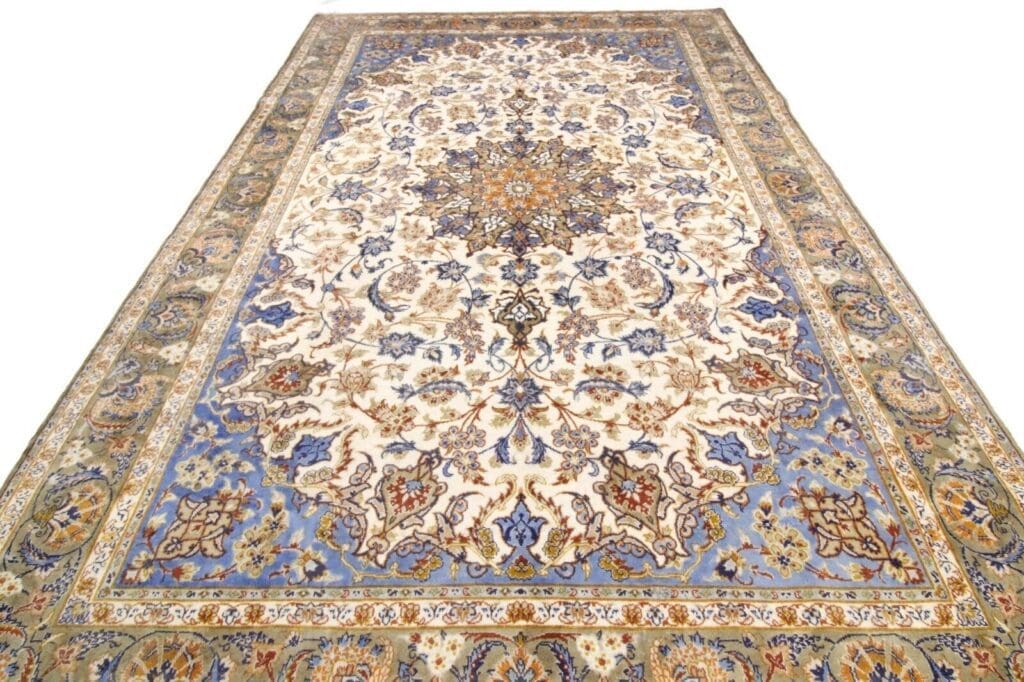original-handgeknupfter-perserteppich-isfahan-381-x-255-cm-sehr-top-3 Persian Rug Isfahan 381 x 255 cm Wool Hand-knotted