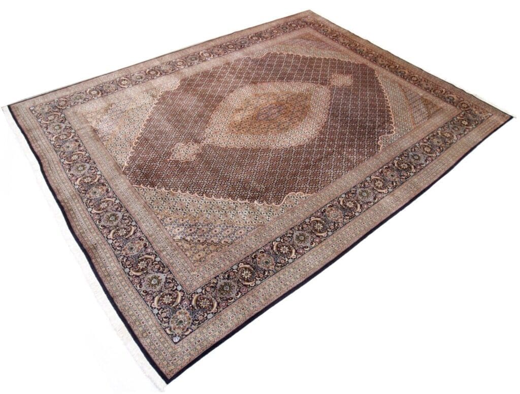 handgeknupfter-tabriz-mahi-50-raj-alt-orientteppich-400-x-302-cm Persian Rug Tabriz 400 x 302 cm Wool Hand-knotted