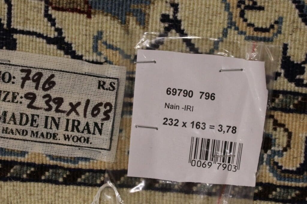 Persian Rug Nain 232 x 163 cm Wool Hand-knotted