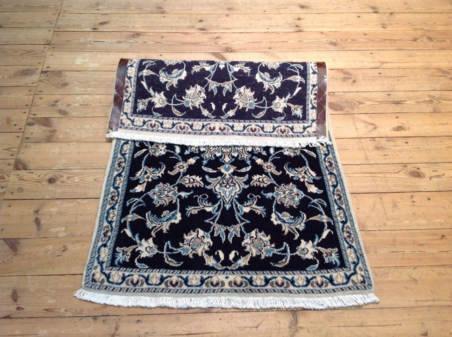 wunderschoner-orientteppich-nain-148-x-90-cm-300000-knoten-100-1-1 Persian Rug Nain 148 x 90 cm Wool Hand-knotted