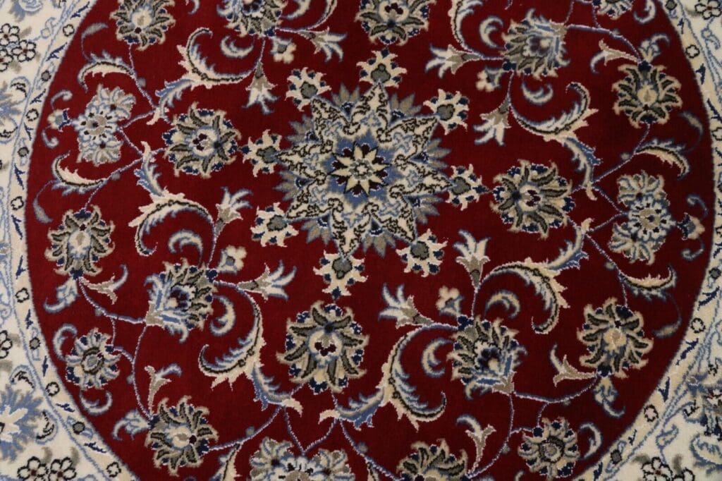 wunderschoner-orientteppich-150-x-150-cm-300000-knoten-m-90 Persian Rug Nain 150 x 150 cm Wool Hand-knotted