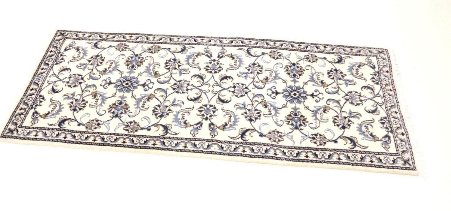 Persian Rug Nain 187 x 78 cm Wool Silk Hand-knotted