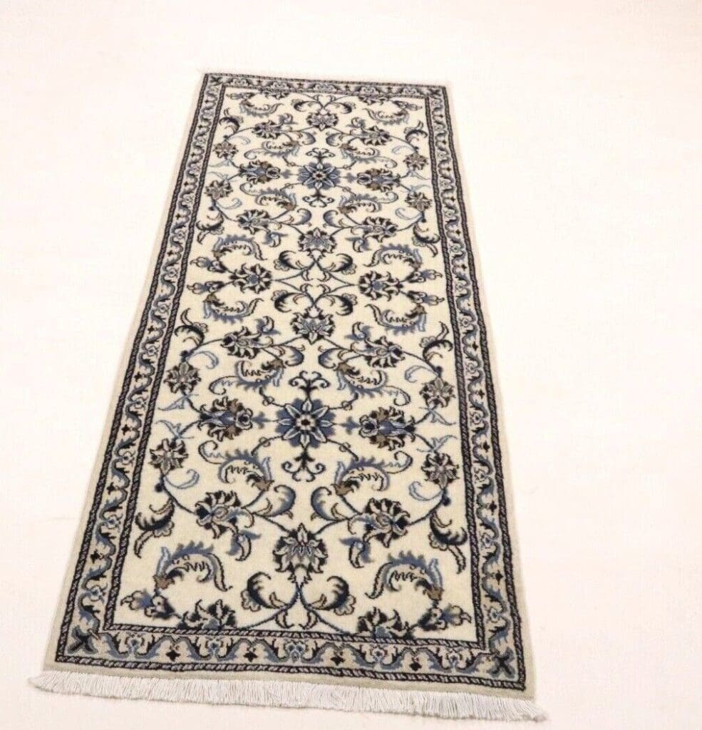Persian Rug Nain 187 x 78 cm Wool Silk Hand-knotted