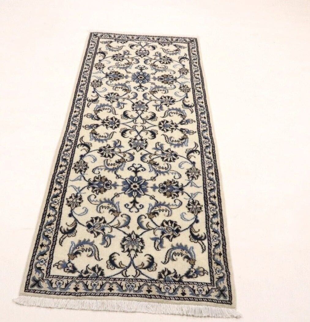Persian Rug Nain 187 x 78 cm Wool Silk Hand-knotted