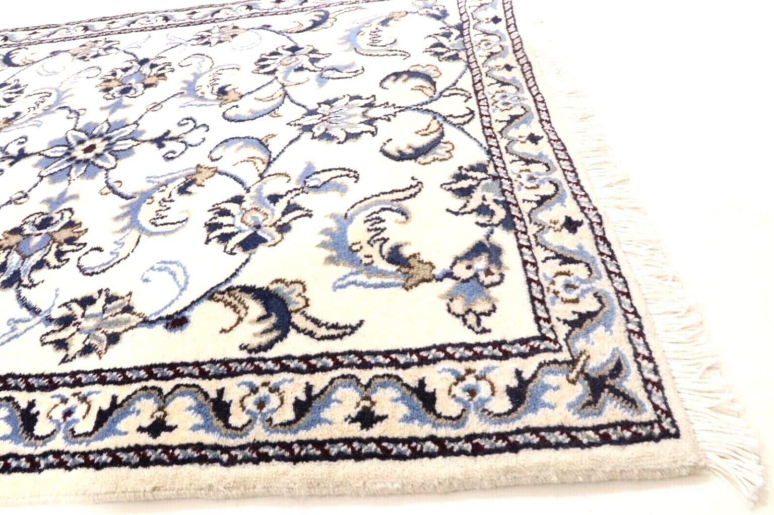 Persian Rug Nain 187 x 78 cm Wool Silk Hand-knotted