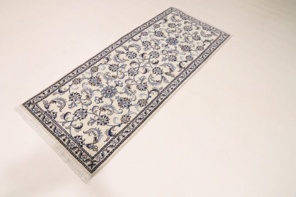 Persian Rug Nain 187 x 78 cm Wool Silk Hand-knotted