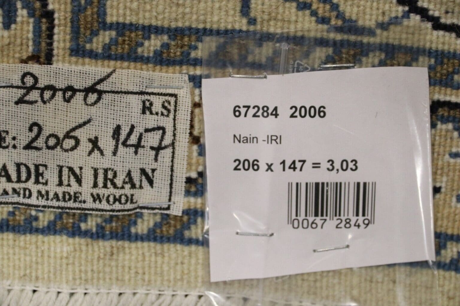 Persian Rug Nain 206 x 147 cm Wool Hand-knotted