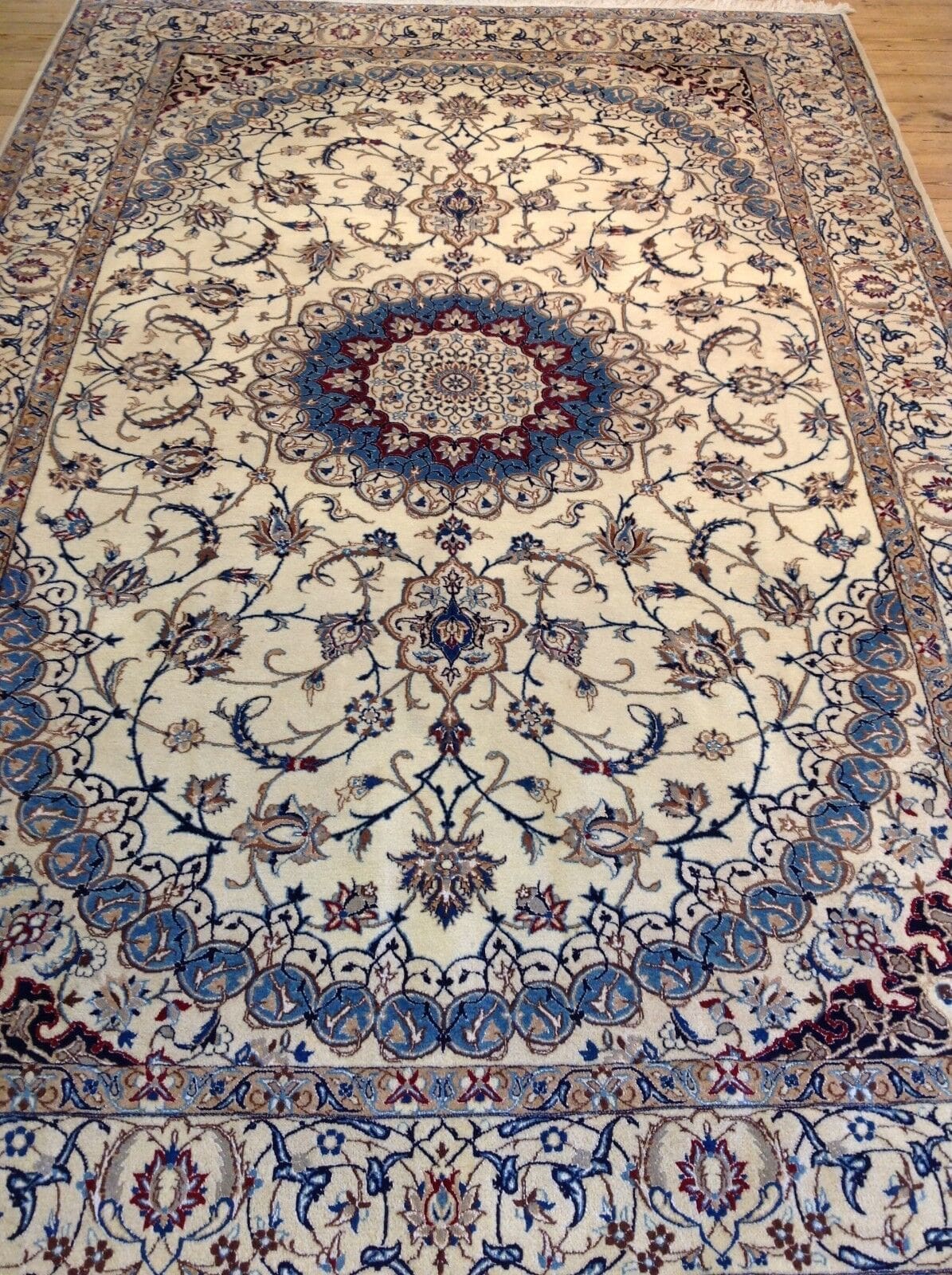 wunderschoner-perserteppich-nain-315-x-205-cm-400000-knoten-m-neu Persian Rug Nain 315 x 205 cm Wool Hand-knotted