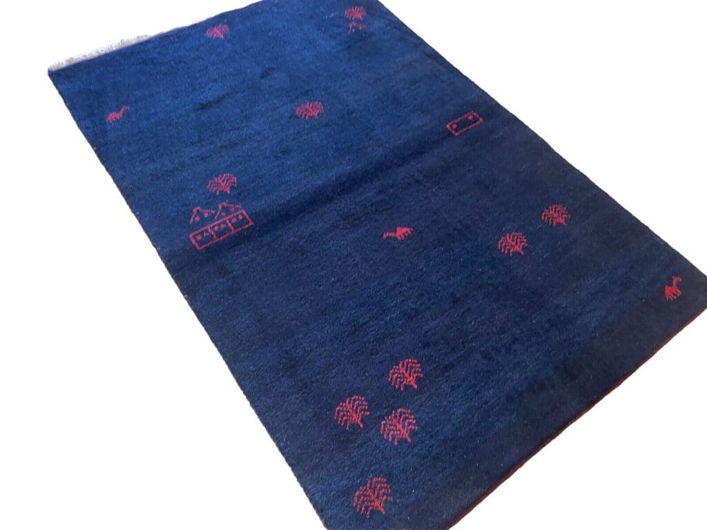 perserteppich-180x120-cm-handgesponnene-schurwolle-in-naturfarbe-blau-1-5 Persian Rug 180x120 cm Wool Hand-knotted