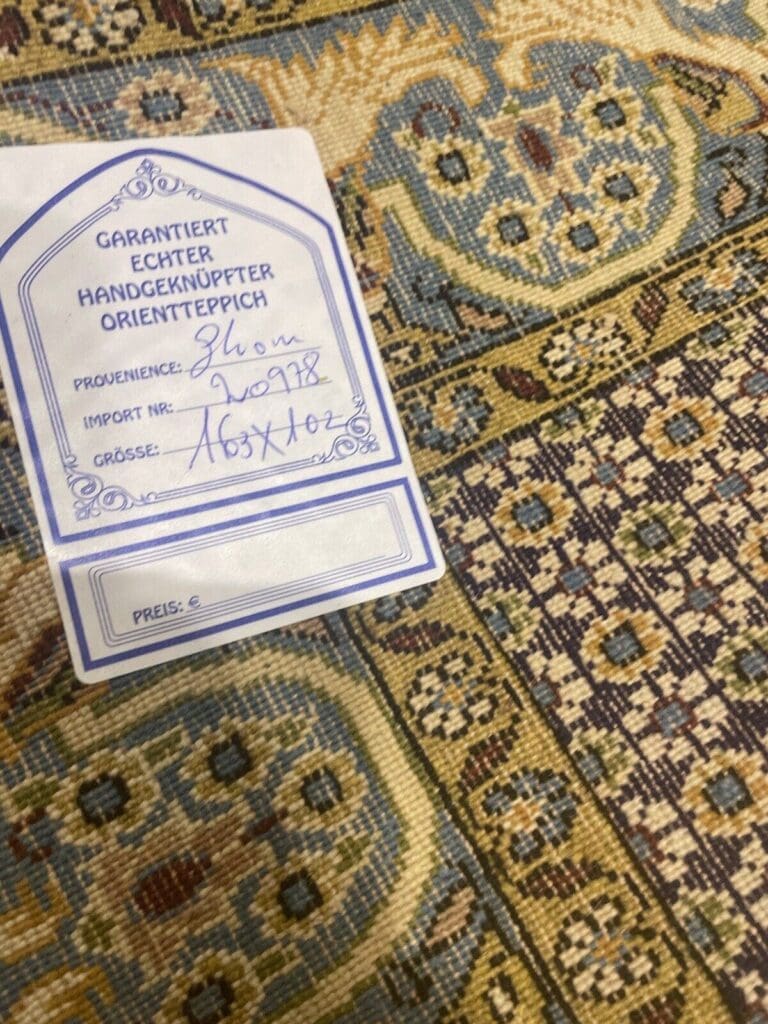 hochwertiger-ghom-perserteppich-grobe-155x105-cm-florhohe-10-12-mm-1-8 Persian Rug Qom 155 x 105 cm Wool Hand-knotted