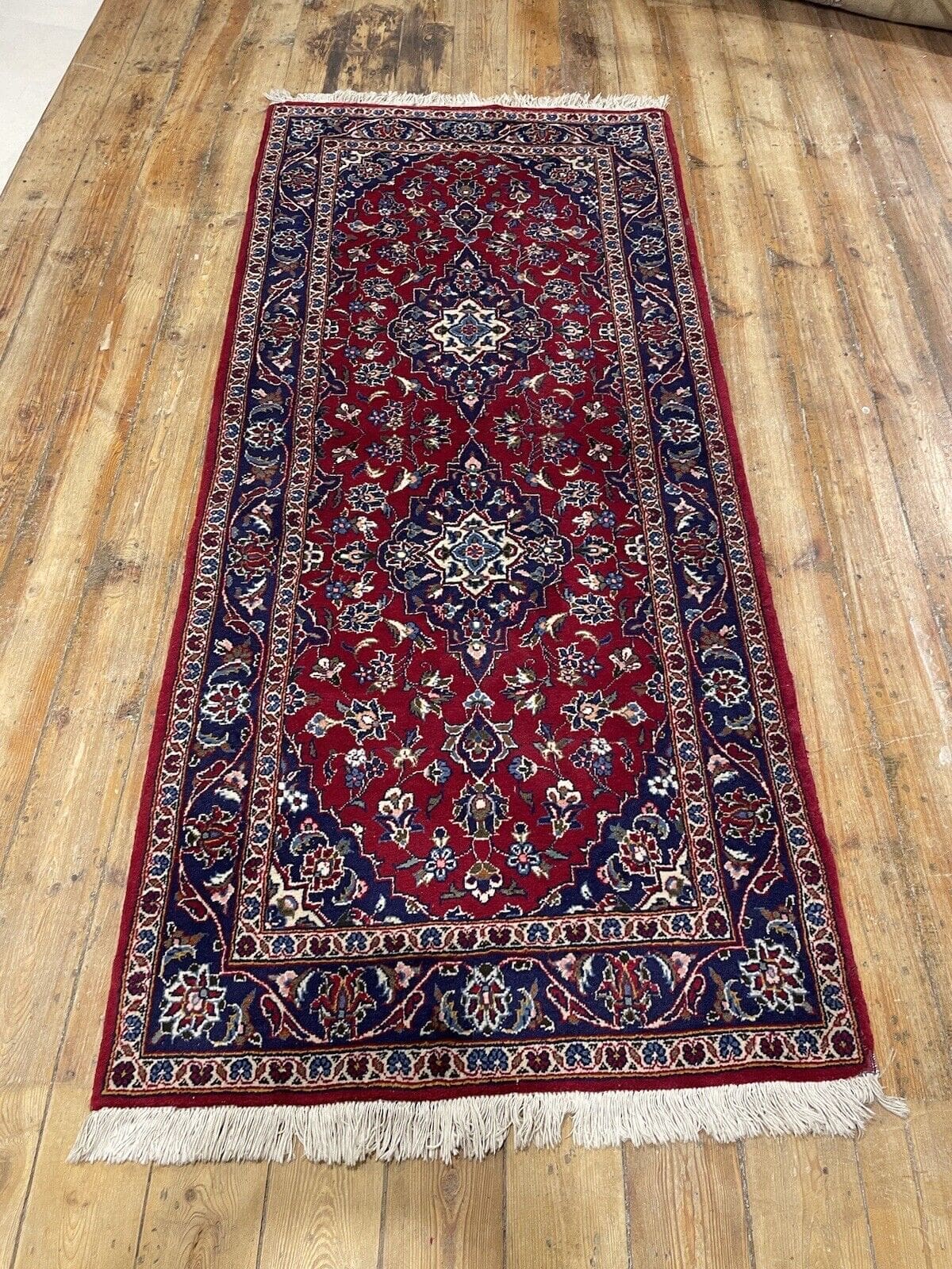 Persian Rug Kashan 200 x 90 cm Wool Hand-knotted