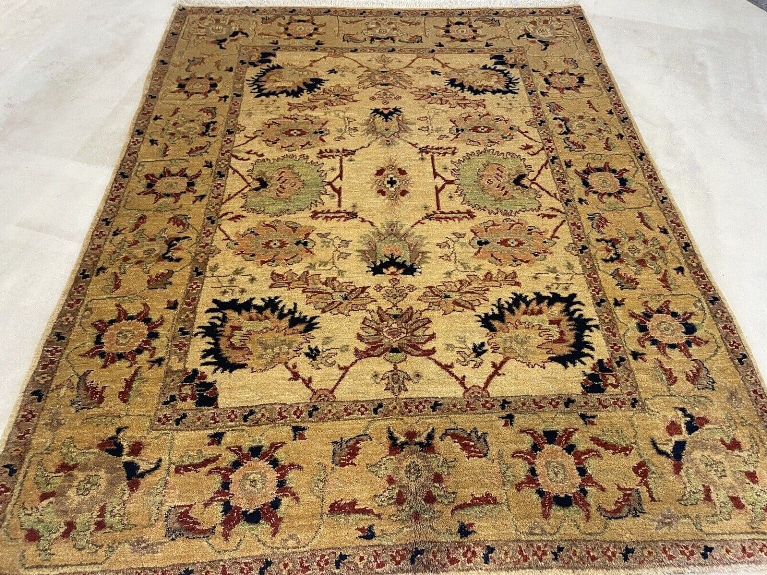 wunderschoner-feiner-zieger-perserteppich-in-pastell-beige-200x150-cm-100-1-4 Oriental Rug Pakistan 200 x 150 cm Wool Hand-knotted