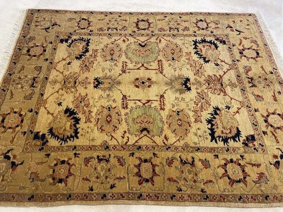 wunderschoner-feiner-zieger-perserteppich-in-pastell-beige-200x150-cm-100-1-6 Oriental Rug Pakistan 200 x 150 cm Wool Hand-knotted