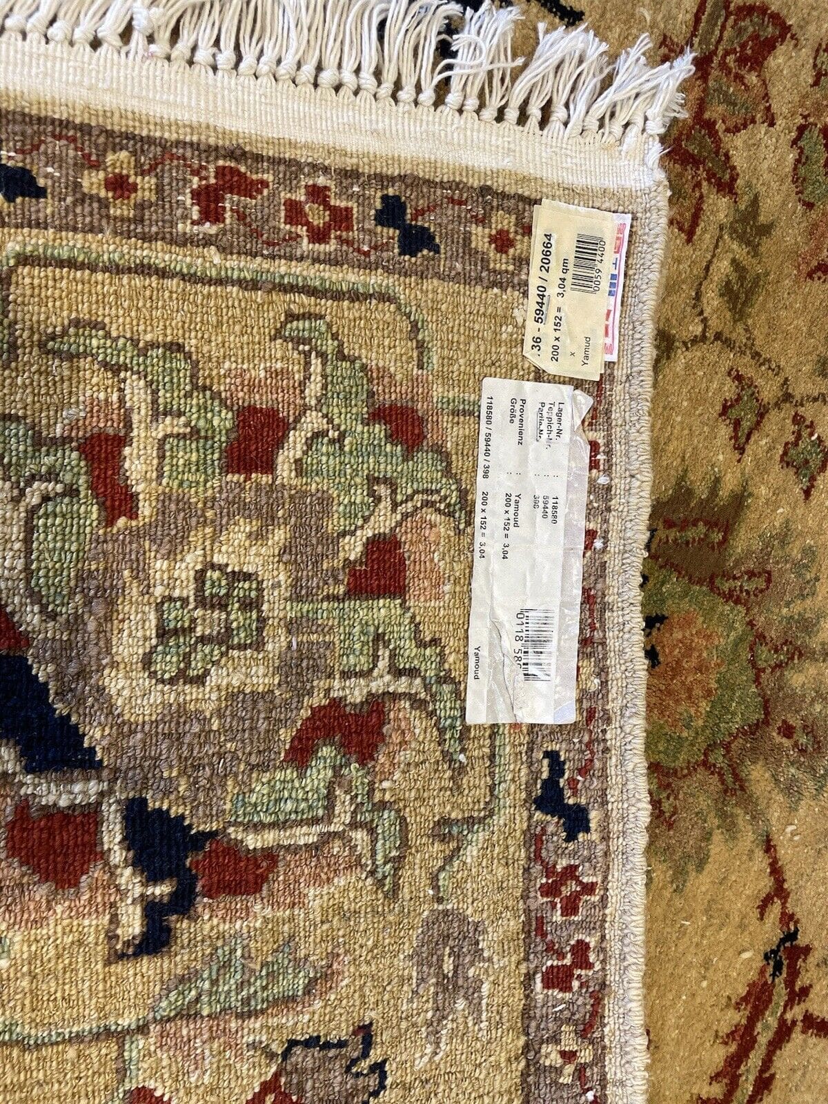 wunderschoner-feiner-zieger-perserteppich-in-pastell-beige-200x150-cm-100-1-9 Oriental Rug Pakistan 200 x 150 cm Wool Hand-knotted