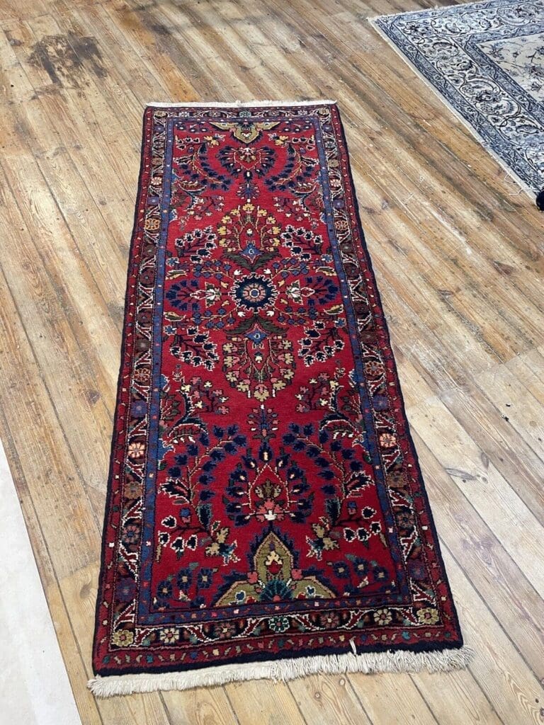 top-qualitat-sarough-alt-rot-perserteppich-220x85-cm-100-wolle-1-2 Persian Rug Sarouk 220x85 cm Wool Hand-knotted