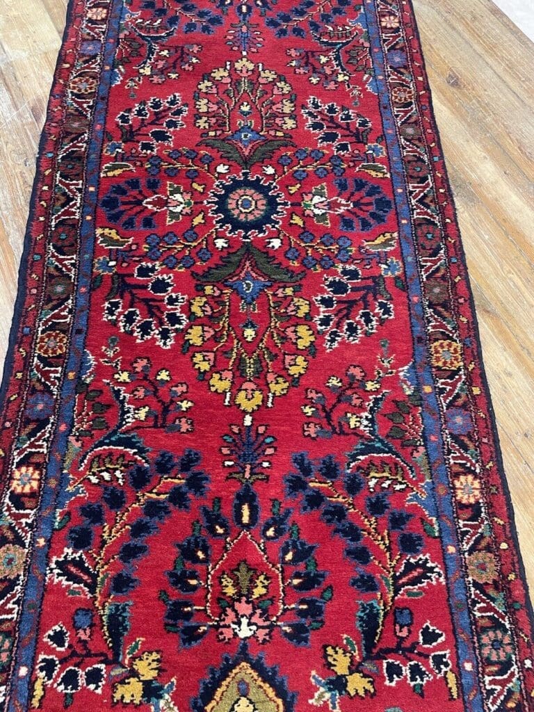 top-qualitat-sarough-alt-rot-perserteppich-220x85-cm-100-wolle-1-5 Persian Rug Sarouk 220x85 cm Wool Hand-knotted