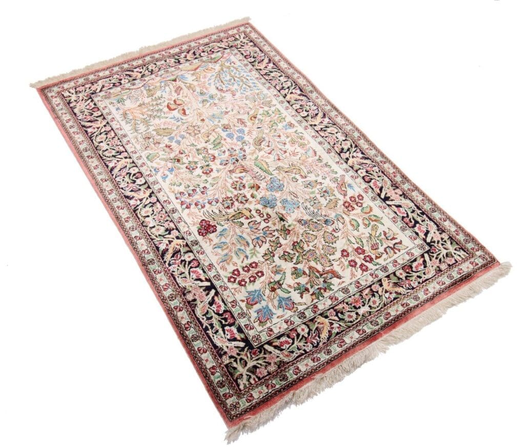 Persian Rug Qom 130 x 80 cm Silk Hand-knotted