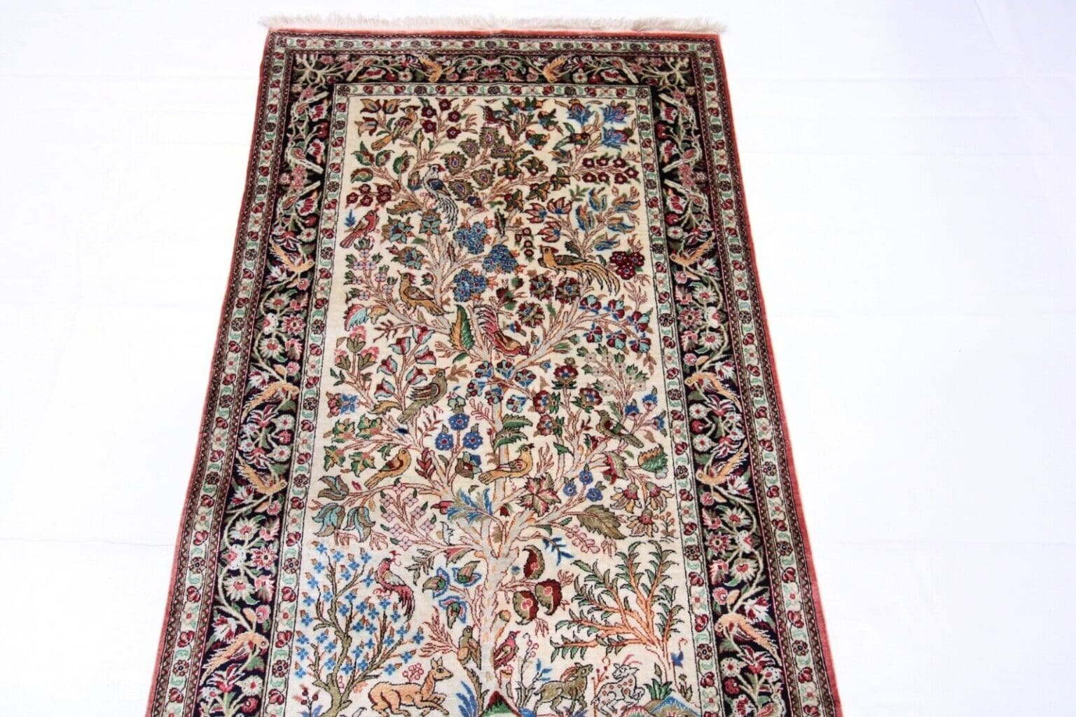 Persian Rug Qom 130 x 80 cm Silk Hand-knotted