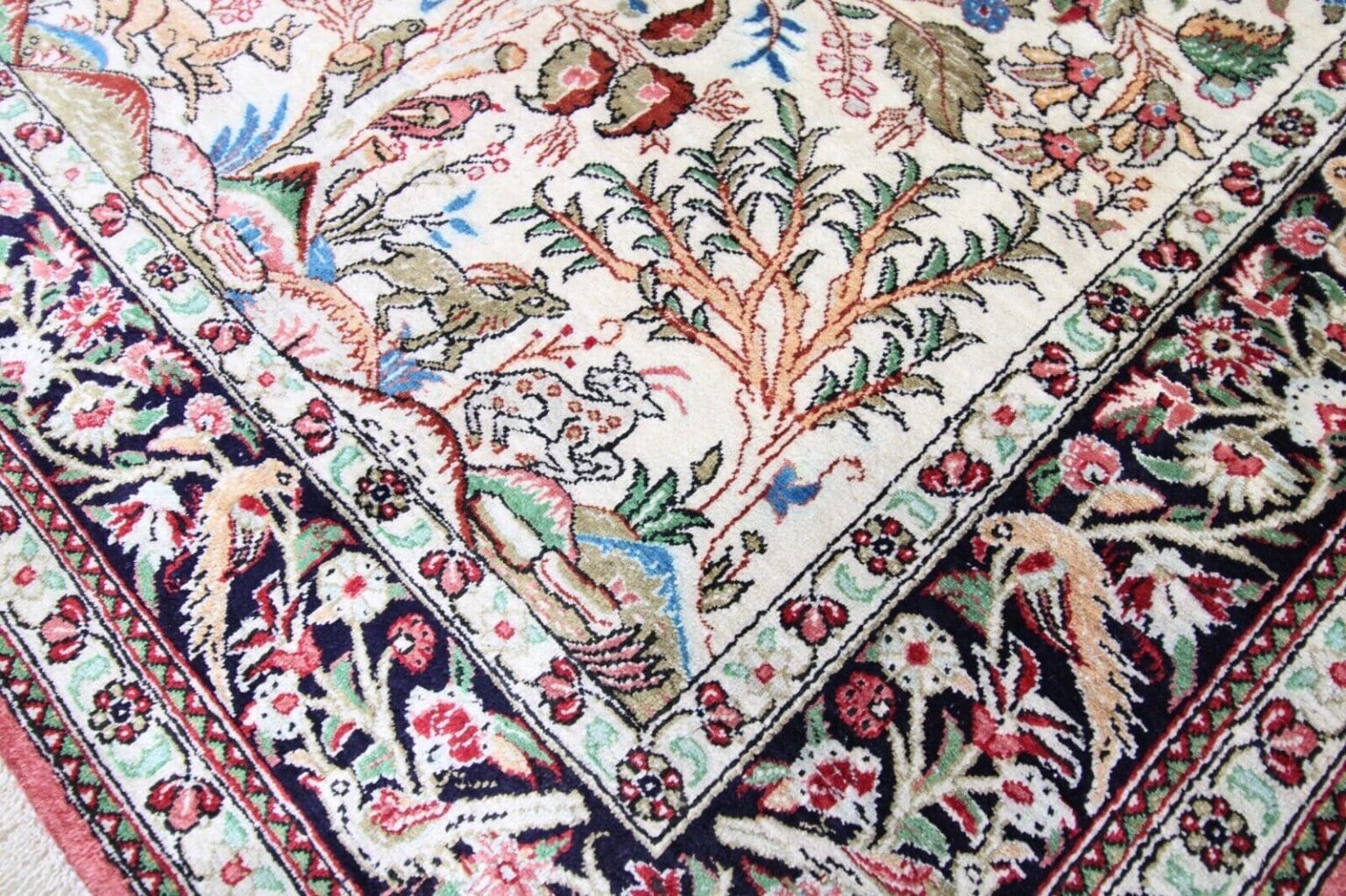 Persian Rug Qom 130 x 80 cm Silk Hand-knotted