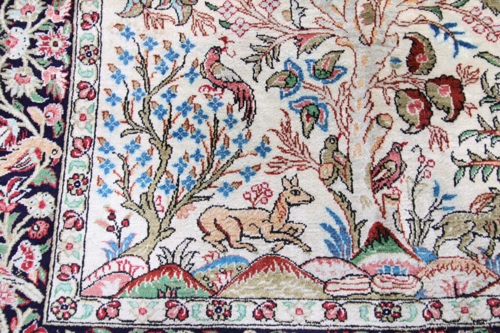 Persian Rug Qom 130 x 80 cm Silk Hand-knotted