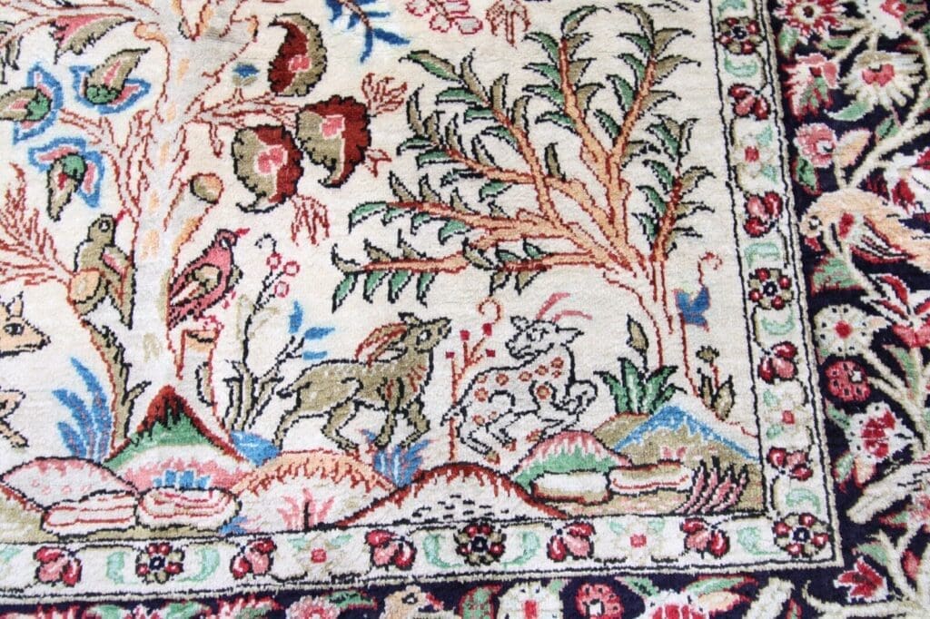 Persian Rug Qom 130 x 80 cm Silk Hand-knotted