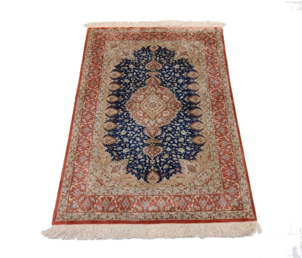 Persian Rug Qom 115 x 78 cm Silk Hand-knotted