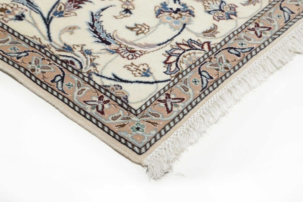 Persian Rug Nain 394 x 98 cm Silk Hand-knotted