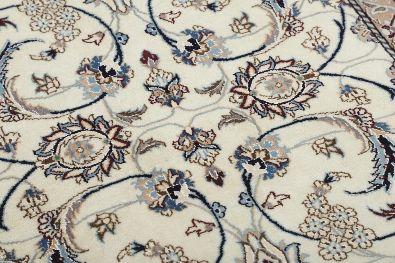 Persian Rug Nain 394 x 98 cm Silk Hand-knotted