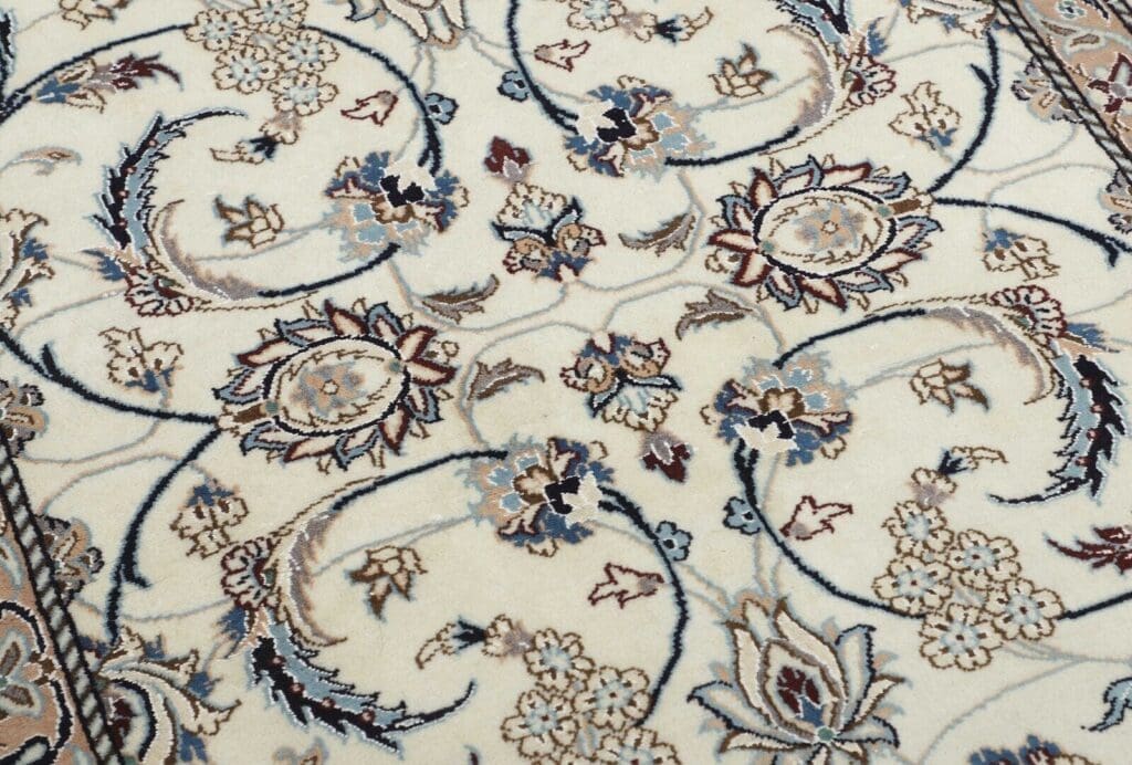 Persian Rug Nain 394 x 98 cm Silk Hand-knotted