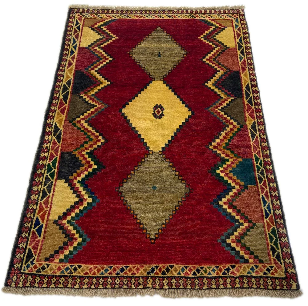 gabbeh-shuli-teppich-150-x-103-cm-knotendichte-90000-180000-m-1-6 Persian Rug Fars Gabbeh 150 x 103 cm Wool Hand-knotted