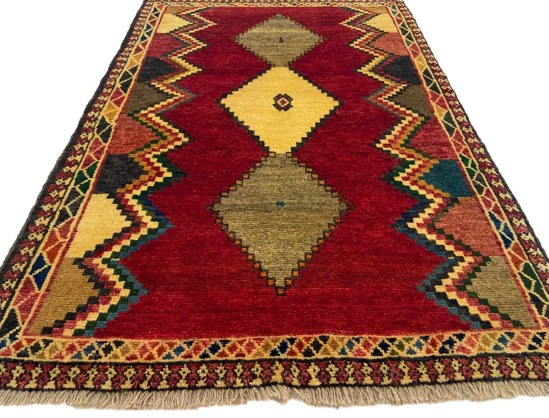 gabbeh-shuli-teppich-150-x-103-cm-knotendichte-90000-180000-m-1-9 Persian Rug Fars Gabbeh 150 x 103 cm Wool Hand-knotted