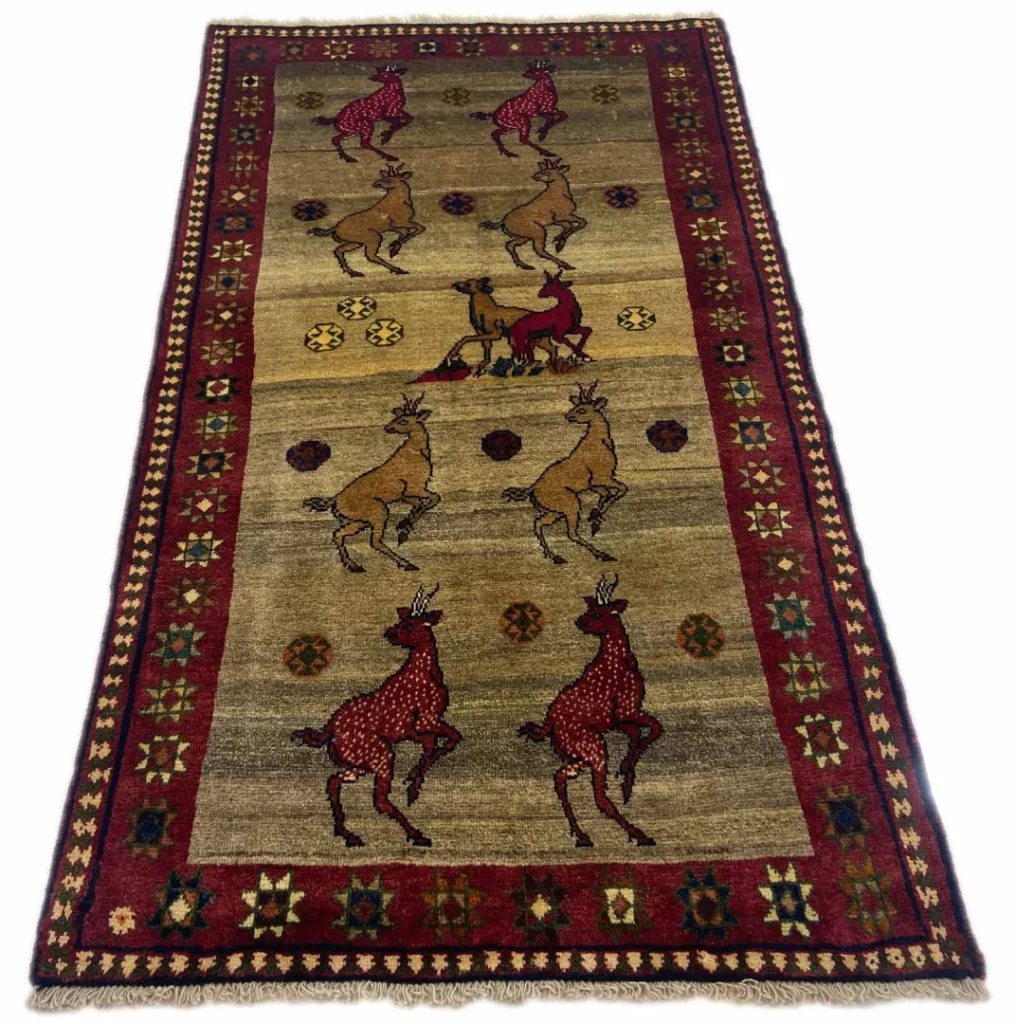 gabbeh-shuli-teppich-187-x-105-cm-ausgefallene-muster-90000-180000-1 Persian Rug Fars 187 x 105 cm Wool Hand-knotted