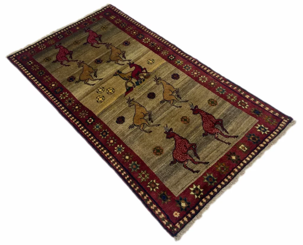 gabbeh-shuli-teppich-187-x-105-cm-ausgefallene-muster-90000-180000-2 Persian Rug Fars 187 x 105 cm Wool Hand-knotted