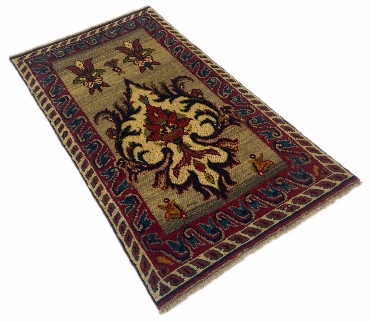 gabbeh-shuli-teppich-187-x-108-cm-ausgefallene-muster-knotendichte-90000-2 Persian Rug Fars 187 x 108 cm Wool Hand-knotted
