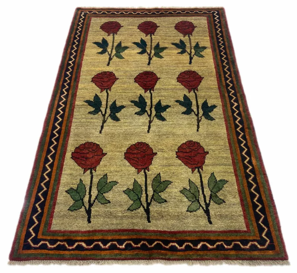gabbeh-193-x-121-cm-gabbeh-shuli-mit-ausgefallenen-mustern-knotendichte-1-1 Persian Rug Fars 193 x 121 cm Wool Hand-knotted
