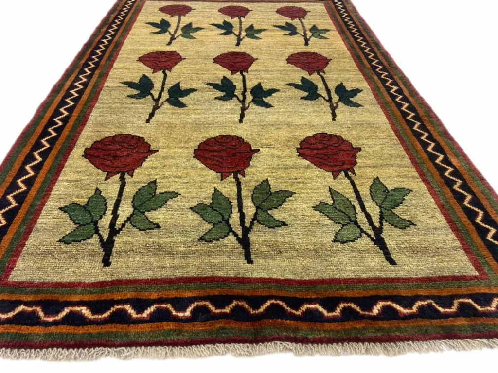 gabbeh-193-x-121-cm-gabbeh-shuli-mit-ausgefallenen-mustern-knotendichte-1-4 Persian Rug Fars 193 x 121 cm Wool Hand-knotted
