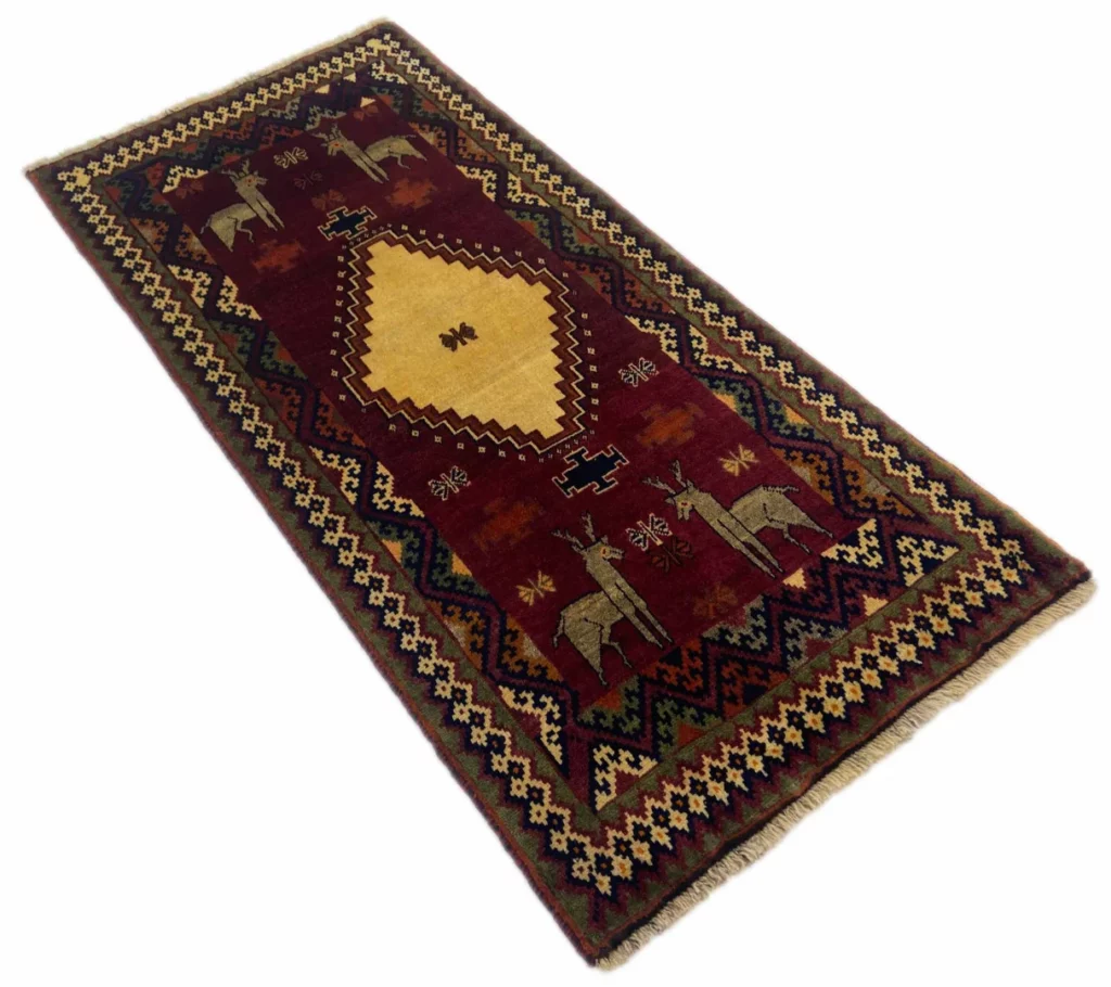 gabbeh-200-x-96-cm-ausgefallene-muster-knotendichte-90000-180000-m-1-2 Persian Rug Fars 200 x 96 cm Wool Hand-knotted